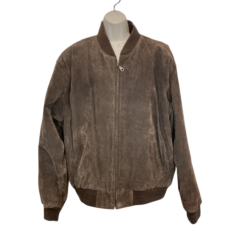 Vintage American Weekend Leather Bomber Jacket Men's Size XL Biker Y2K Aviator